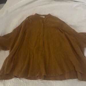 Three Bird Nest gold oversized blouse